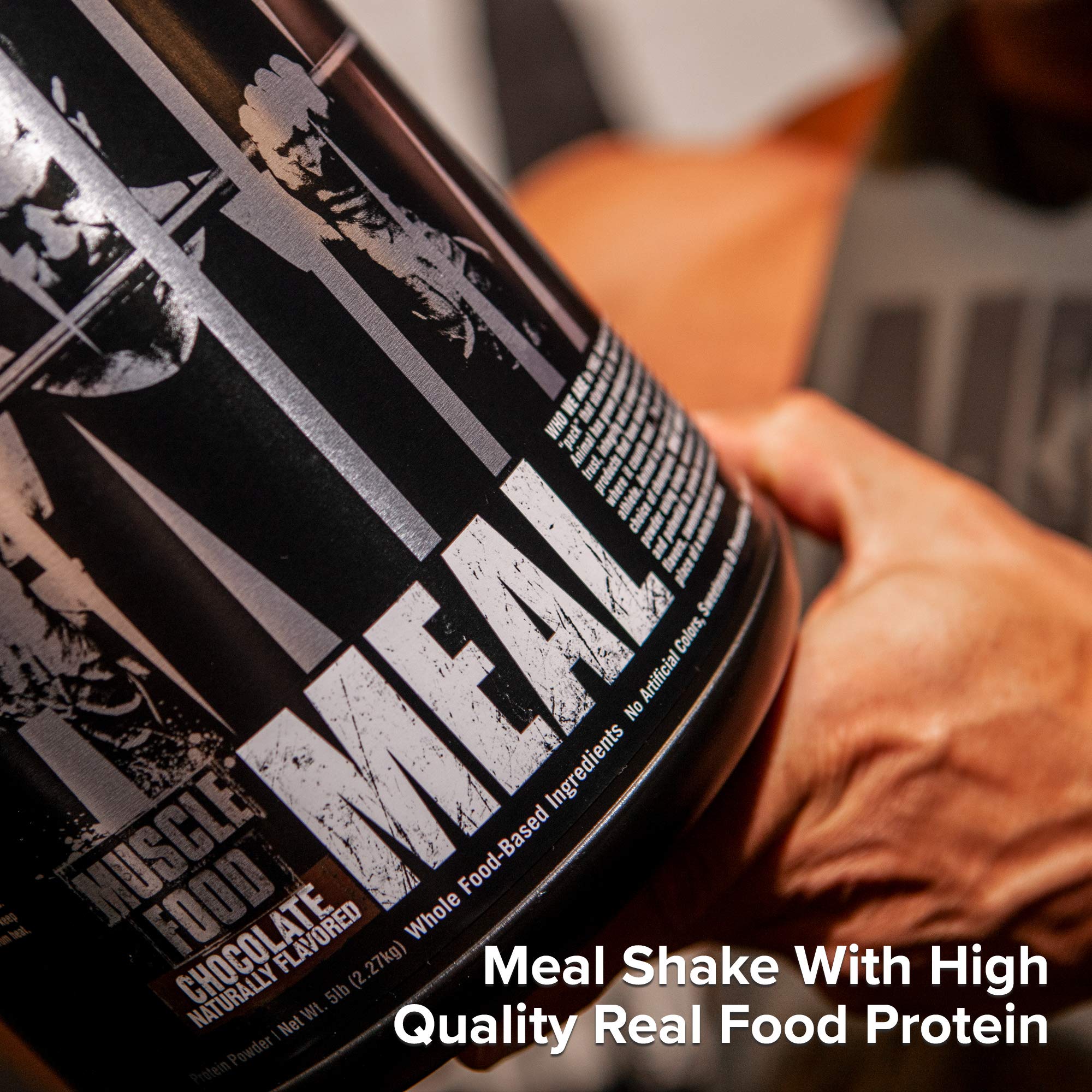 Animal Meal - All Natural High Calorie Meal Shake - Egg Whites, Beef Protein, Pea Protein, Chocolate, 5 Pound (3930)