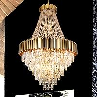 Crystal Chandeliers Modern Chandelier High Ceiling Foyer Entryway Lighting 21 Lights Big Pendant Light Fixture for Grand Living Room Entry Stairwell Staircase Extra Large Tiered 36''