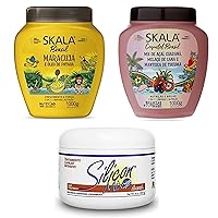 Skala Hair Treatment Cream 35.27Oz (MARACUJA) Passion Fruit + SKALA Hair Treatment Cream (COQUETEL BRASIL), Brazilian Cocktail MIXED, 35.27 Ounce FREE Silicon Mix