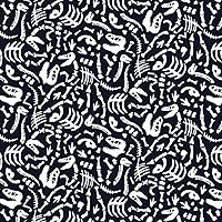 Timeless Treasures Glow in The Dark Dinosaur Bones Premium Quality 100% Cotton Fabric by The Yard.