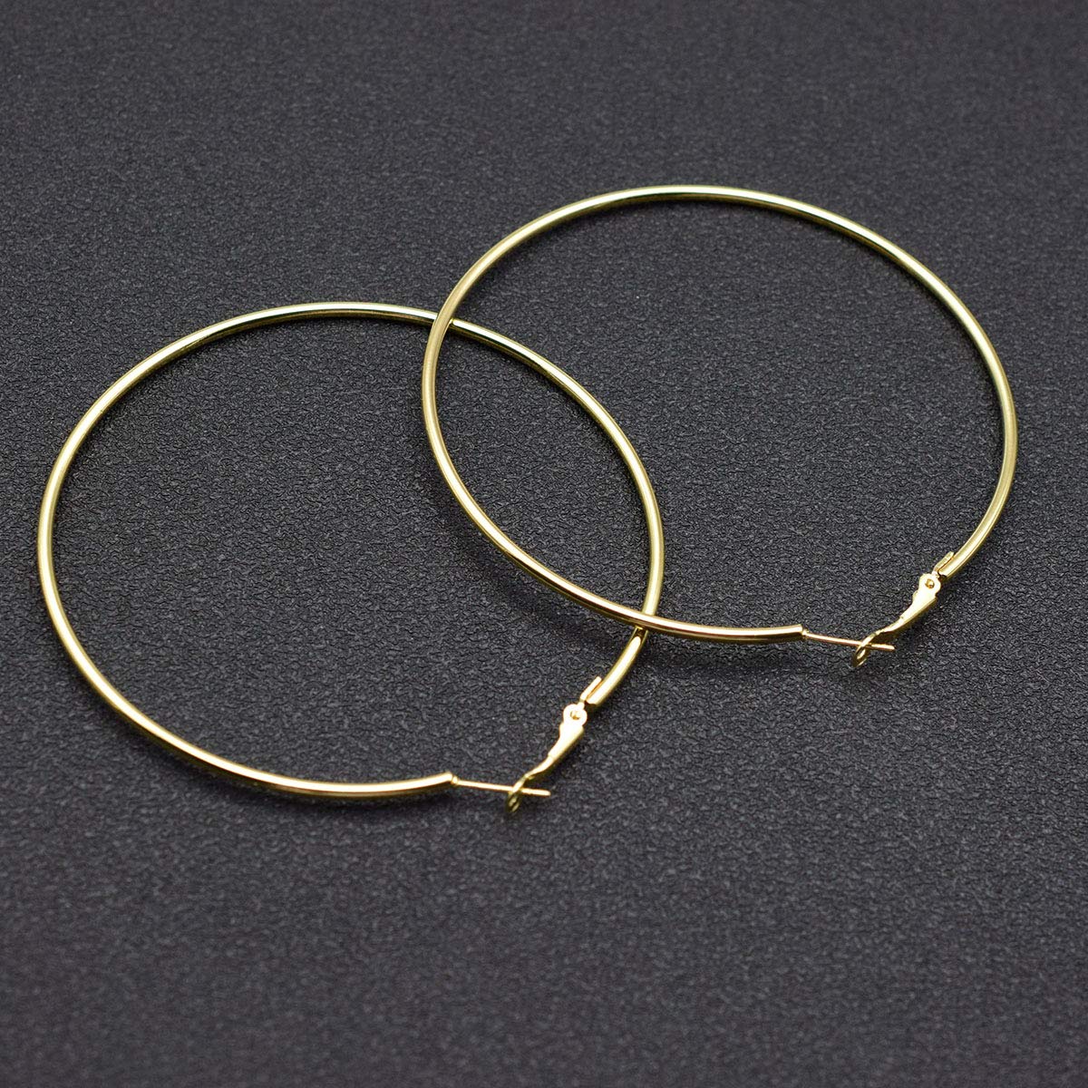 Hypoallergenic Extra Large Basketball Hoop Earrings for Women Men - Big Thin Hoop Earrings