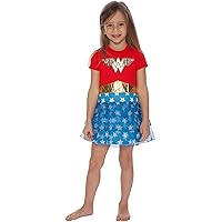 DC Comics 'Wonder Woman Logo' Halloween Costume Pajama Nightgown, Red, 3T