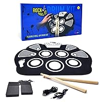 Rock And Roll It – Drum. Roll Up Portable Drum Set for Kids & Adults. Drum Practice Pad Kit for Beginners. Electronic Silicone Drum Practice Pad | Pedals | Drum Sticks