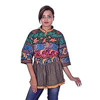 Indian 100% Cotton Jacket Women Banjara Embroidered Work Outwear Brown Color