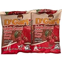 D Gari pack of 2 Cereza Gelatin 4.2oz, Prepare with water, Quick Snacks, Cherry Dessert, Gelatin, Mix, Mexico, Powder