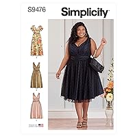 Simplicity Misses' Dress Sewing Pattern Kit, Code S9476, Sizes 18W-20W-22W-24W, Multicolor