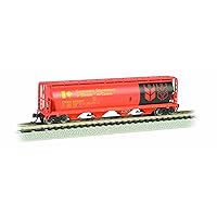 Bachmann Industries Inc. Canadian 4-Bay Cylindrical Grain Hopper Government of Canada - N Scale, Red