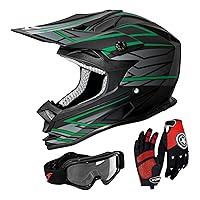VCAN VX38Y Youth Kids ATV Motorcross Offroad Dirt Bike Motorcycle Goggles Gloves Downhill Helmet DOT Approved