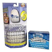 Instant Smile Multi-Shade Temporary Tooth Replacement Kit with box of Tooth Replacement Fitting Beads - BUNDLE