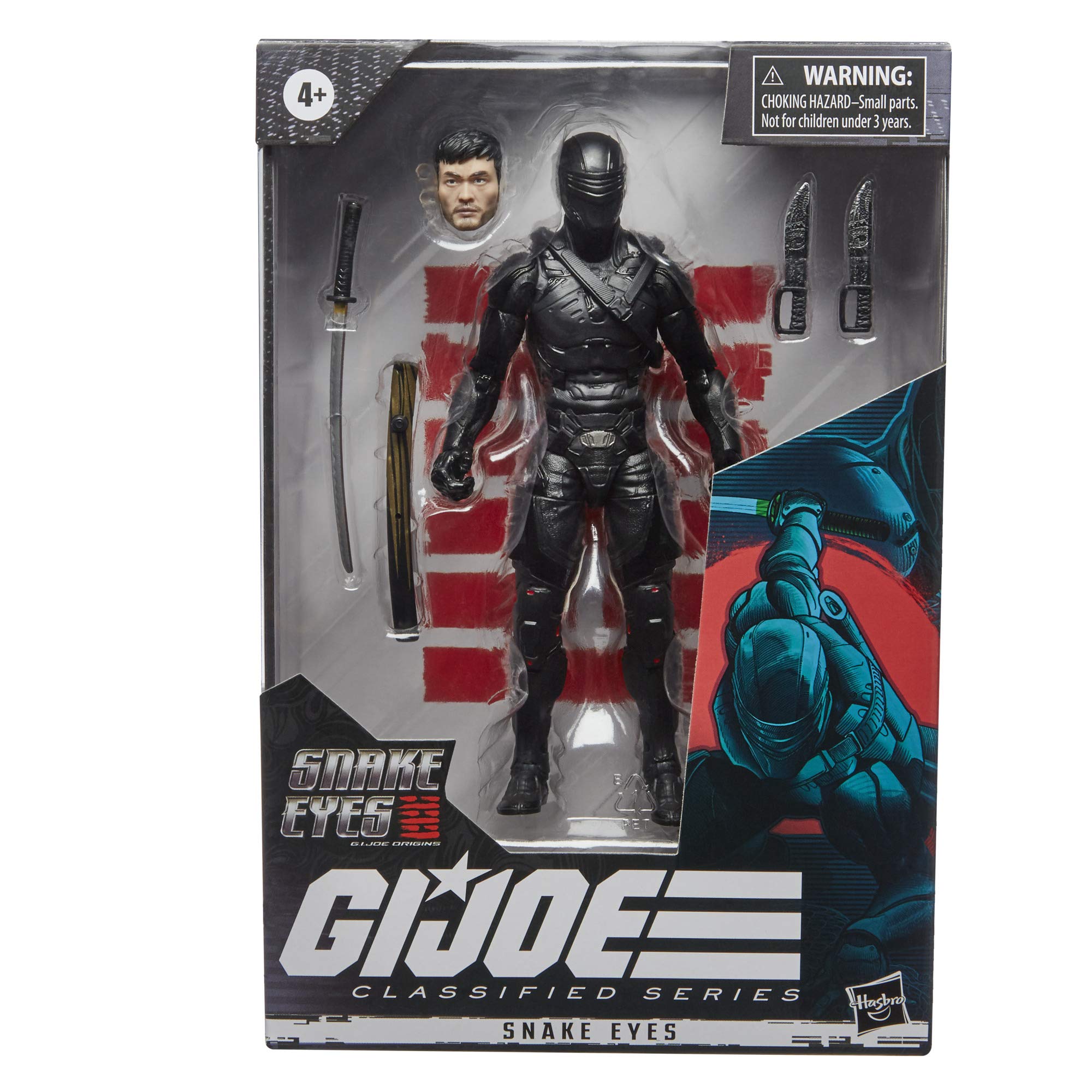 G. I. Joe Hasbro Classified Series : G.I. Joe Origins Snake Eyes Action Figure 16, Premium 6-Inch Scale Toy with Custom Package Art , Black