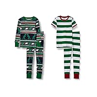 Amazon Essentials Babies, Toddlers, and Boys' Snug-fit Cotton Pajamas Sleepwear Sets (Previously Spotted Zebra), Multipacks