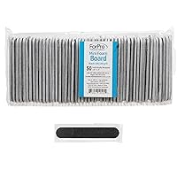 ForPro Professional Collection Mini Foam Board, 100/180 Grit, Double-Sided Manicure Nail File, Black, 3.5” l x .5” w, Pack of 50