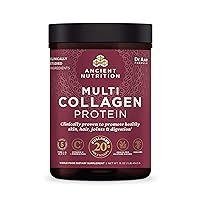Collagen Powder Protein with Probiotics by Ancient Nutrition, Unflavored Multi Collagen Protein with Vitamin C, 45 Servings, Hydrolyzed Collagen Peptides Supports Skin and Nails, Gut Health, 16oz…