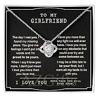 To My Girlfriend Love Knot Necklace Jewelry For Girlfriend Gift For Girlfriend On Birthday Anniversary With Message Card Gift And Box For Mom, To My Boyfriend Mom, My Girlfriend Mom