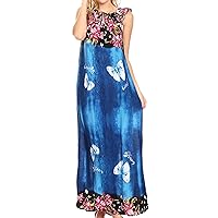 Sakkas Abby Womens Casual Long Tropical Off Shoulder Dress Elastic & Floral Print