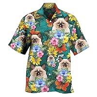 Funny Mens Hawaiian Shirts Black Button Shirt Men XXL Summer Tee Lightweight Work Shirts for Men T Shirt Big and Tall