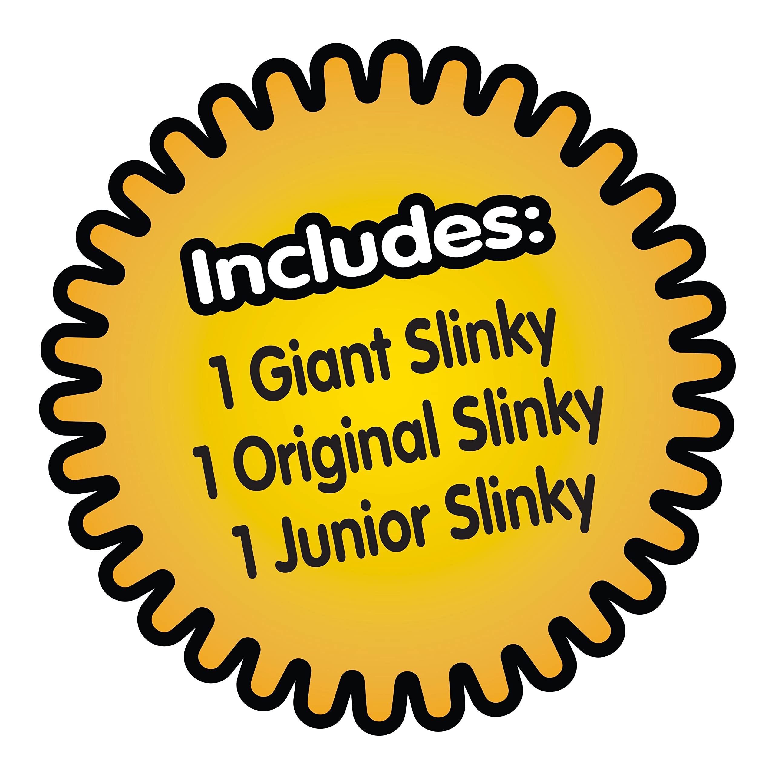 The Original Slinky® Brand Fidget Toy Pack: 1 Giant, 1 Classic, and 1 Slinky Junior Walking Metal Spring Kids Toys for Ages 5 Up