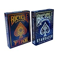Bicycle Stargazer & Fire Elements Series Playing Cards Bundle, 2 Decks (Basic pack)