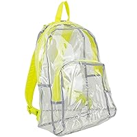 Eastsport Clear Backpack Heavy Duty Lightweight Large Transparent Bag For Hiking, Cycling, Sport, Travel, College, Workplace Security Check, Yellow