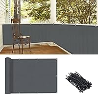 LOVE STORY 3.3'x19.5' Charcoal Balcony Screen Privacy Fence Cover (HDPE) UV Protection Weather-Resistant 3 FT Height Shield for Deck, Patio, Backyard, Outdoor Pool, Porch, Railing