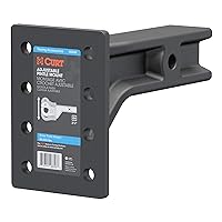 CURT 48348 Adjustable Pintle Mount for 2-1/2-Inch Hitch Receiver, 20,000 lbs, 7-1/4-Inch Height, 10-3/4-Inch Length, CARBIDE BLACK POWDER COAT