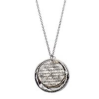 Jewelry Nexus The Ten Commandments Stamped Round Hammered Disc Pendant Necklace