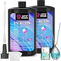 UV Resin, Upgraded 500g Crystal Clear UV Resin Hard, Low Odor Ultraviolet Epoxy Resin, UV Light Cure Solar Sunlight Activated Glue for Jewelry, Craft Decoration