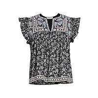 Sea Ny Women's Everly Embroidered Paisley Top Blouse