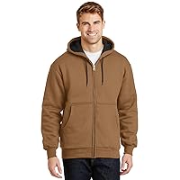 Heavyweight Full-Zip Hooded Sweatshirt with Thermal Lining 6XL Duck Brown
