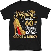 60th Birthday Shirt for Women, 60 Years Old Birthday Shirt, Personalized Birthday Gift, 1962 Birthday Shirt, Stepping Into My 60th Birthday with God's Grace and Mercy