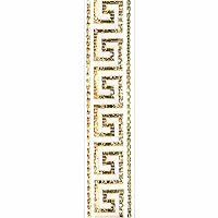 Offray, White Greek Key Craft Ribbon, 7/8-Inch x 9-Feet, 9 Foot (Pack of 1)