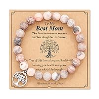 Mothers Day Gifts for Mom, Tree of life Natural Stone Bracelet Gifts for Mom Mother in Law