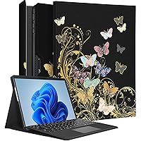 for Microsoft Surface Pro 9 Case 13 Inch 2022 for Women Cute Girls Folio Cover Butterfly Unique Protection Compatible with Type Cover Keyboard for Windows Surface Pro 9 Case 13