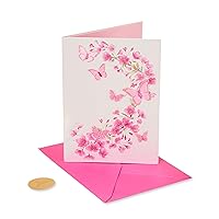 Papyrus Blank Card for Her (Pink Glitter Butterflies)