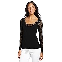Women's Stretch Lace Ballet Neck Tee Lined