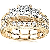 Kobelli Diamond Wedding Ring Set 1 3/5 carats (ctw) in 14K Gold