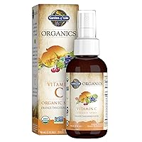 Garden of Life Organics Vitamin C Spray for Kids and Adults - Orange Tangerine, Vitamin C Supplement, Antioxidant for Immune Support and Skin Health, 2 fl oz Liquid Drops
