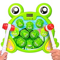 CifToys Interactive Whack a Frog Game for Kids Ages 3, 4, 5, 6, 7, 8 Years Old Boys Girls, Fun Learning Gift for Toddlers, 2 Early Developmental Toy Hammers Included