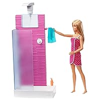 Barbie Doll & Furniture Set, Bathroom with Working Shower