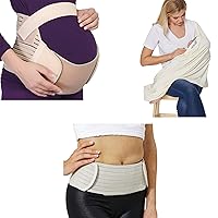 NeoTech Care Maternity Belt (Beige, L), Postpartum Band (Beige, L) & Nursing Cover (Beige)