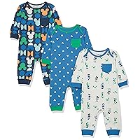 Amazon Essentials Disney | Marvel | Star Wars Baby Boys' Cotton Coveralls, Pack of 3