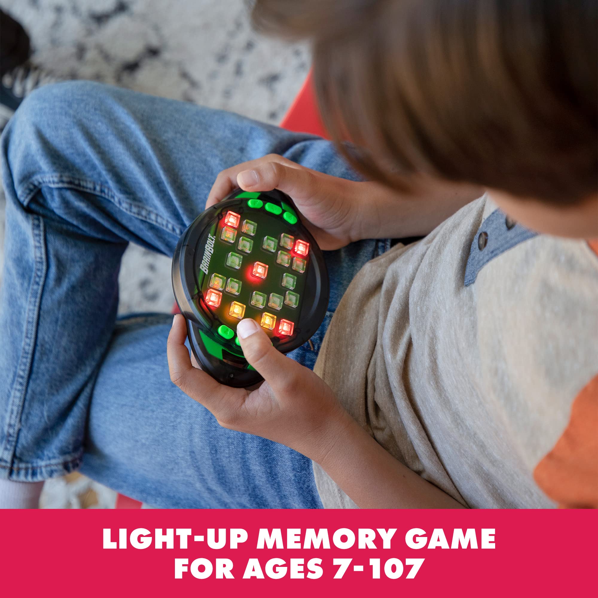 Educational Insights BrainBolt Handheld Electronic Memory Game with Lights & Sounds, 1 or 2 Players, Ages 7+