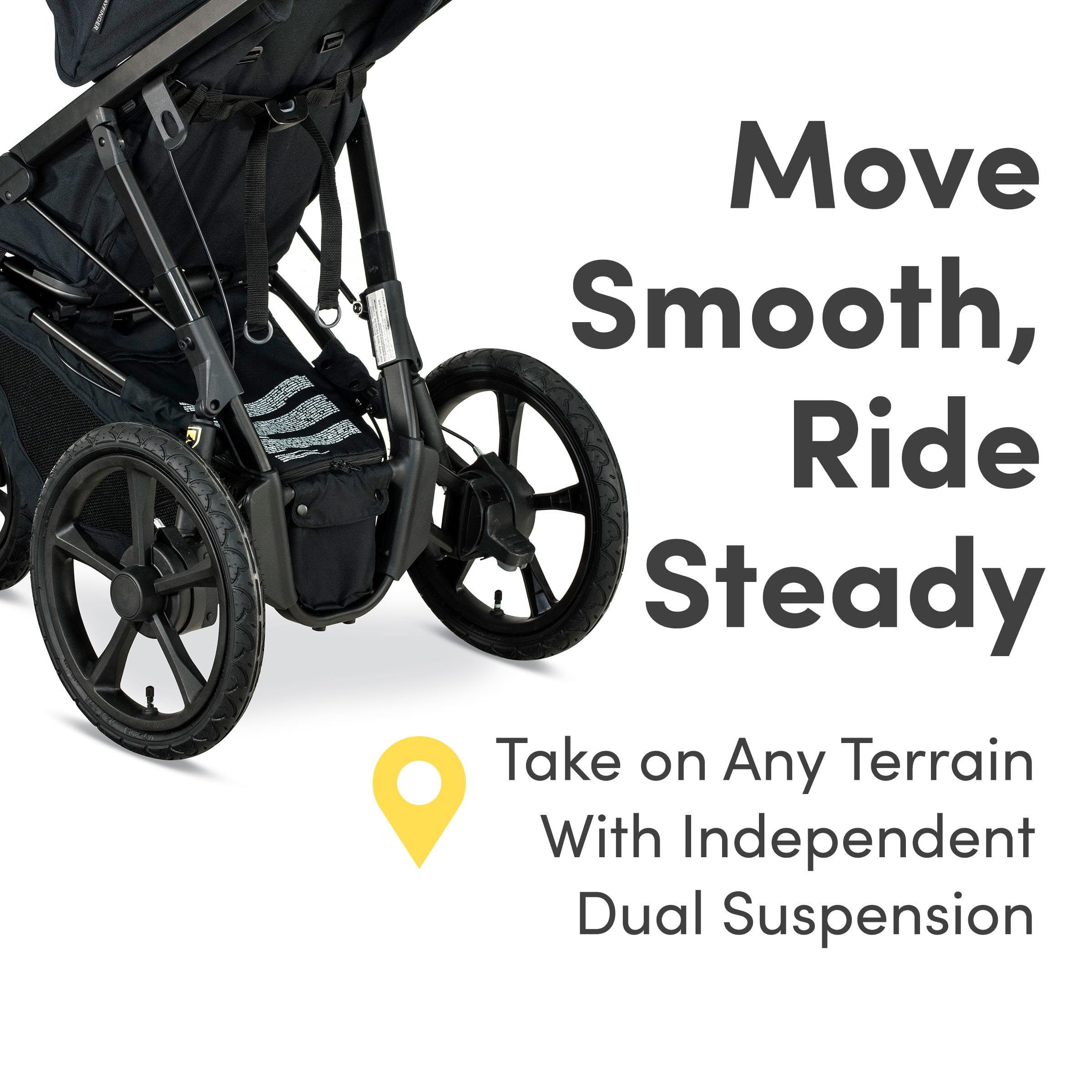 BOB Gear Wayfinder Travel System, Infant Car Seat and Stroller Combo, Nightfall