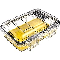 Pelican M40 Micro Case - Waterproof Case (Dry Box, Field Box) for iPhone, GoPro, Camera, and More (Yellow/Clear)