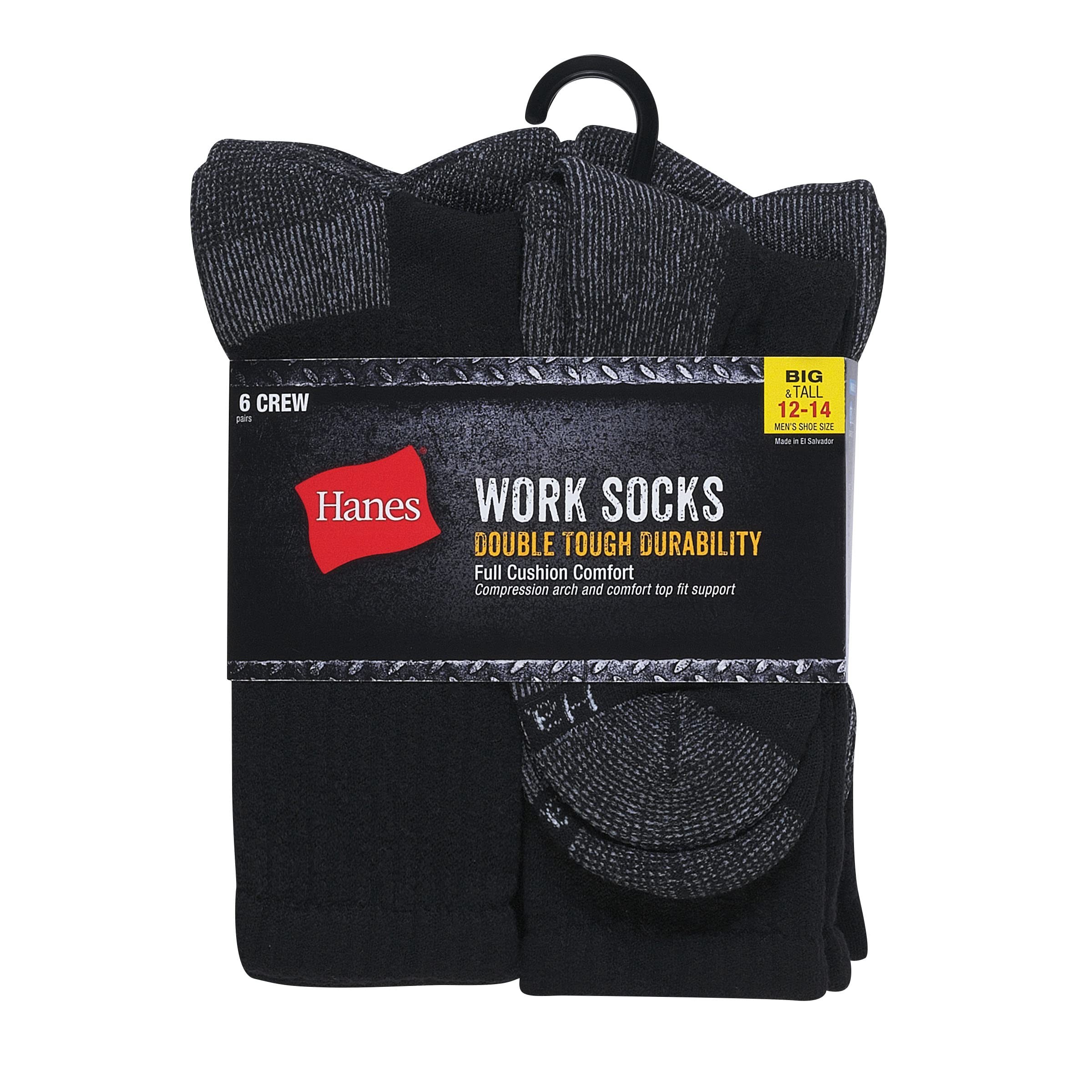 Hanes Men's Work Socks, 6-Pack