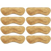 Leather Heel Grips Liner Cushions Inserts for Shoes Too Big, Improved Shoe Fit and Comfort, Khaki,4 Pairs 0.35 inch Thick(Khaki)