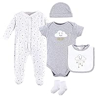 Hudson Baby Unisex Baby Cotton Bodysuit, Pant and Bib Set