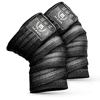 Mava Sports Knee Wraps (Pair) for Men & Women | Ideal for Cross Training, WODs, Gym Workouts, Weightlifting, Fitness & Powerlifting | Knee Straps for Squats | 72