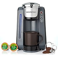 Mixpresso Single Serve K-Cup Coffee Maker With 4 Brew Sizes for 1.0 & 2.0 K-Cup Pods, Removable 45oz Water Tank, Quick Brewing with Auto Shut-Off, Rapid Brew Technology Gray Coffee Maker