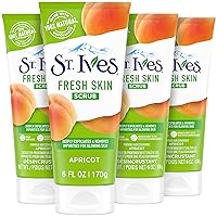 St. Ives Fresh Skin Apricot Face Scrub, Deep Exfoliator Skin Care for Clean, Glowing Skin, Oil-free Facial Scrub Made with 100% Natural Exfoliants, 6 oz, 4 Pack